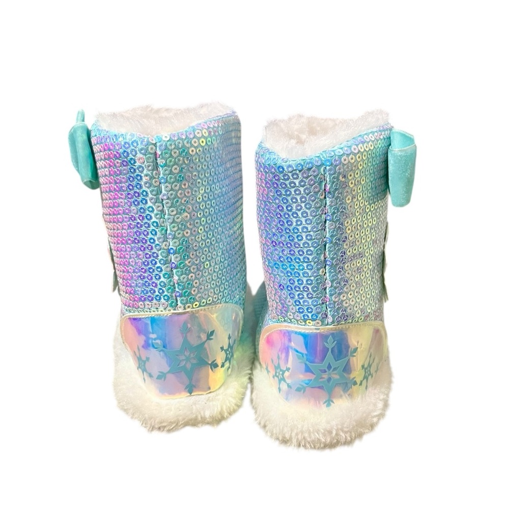 Disney Frozen Themed Sequin Boots Size 7/8 - Picture 3 of 5